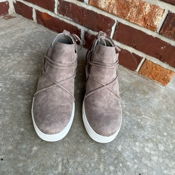 Taupe Suede Sneakers - Picture 3 of 7